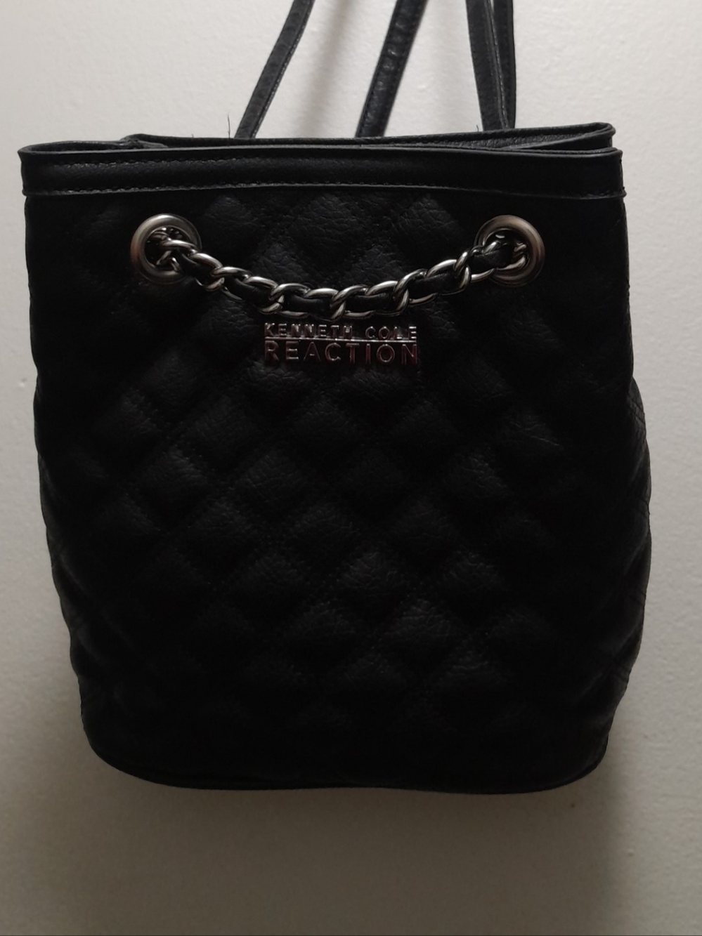 Kenneth Cole Reaction Black Quilted Chain-Handle Shoulder Bag